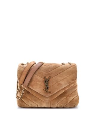 Small Loulou Shoulder Bag Matelasse Chevron Suede