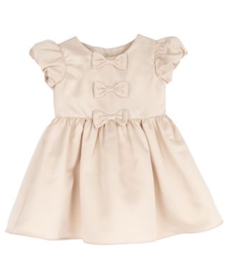 Toddler Girls' 2T-4T Satin Bow Bodice Bubble Sleeve Dress