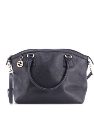 Medium GG Charm Convertible Dome Satchel Leather