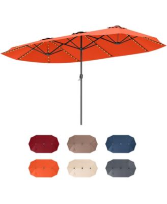 Extra Large 15.5 Feet Outdoor Umbrella with Solar LED Lights