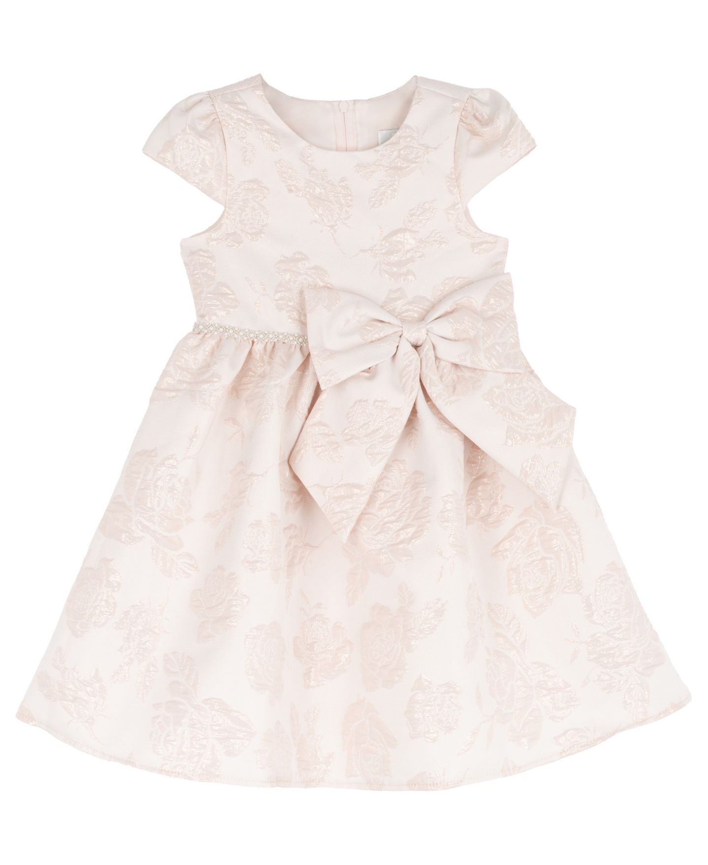 Платье Rare Editions Brocade Cap Sleeve Beaded Trim Dress для девочек, цвет: Серо-коричневый — фото 4