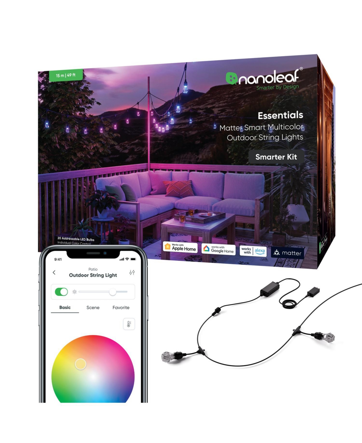 Nanoleaf Matter Smart Outdoor String Lights Smarter Kit