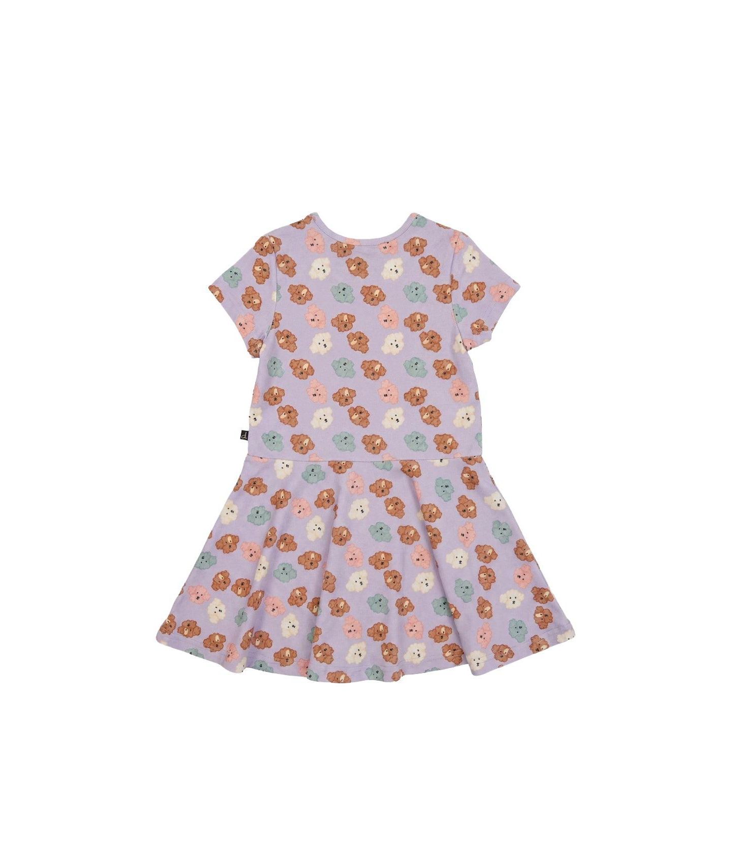 Платья Deux par Deux Short Sleeve Jersey Dress для девочек, цвет: Фиолетовый с принтом — фото 5