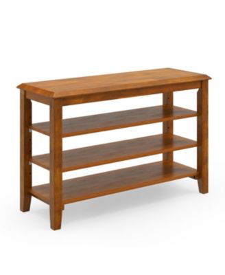 Entryway Shoe Bench 3-Tier with Adjustable Storage Shelves