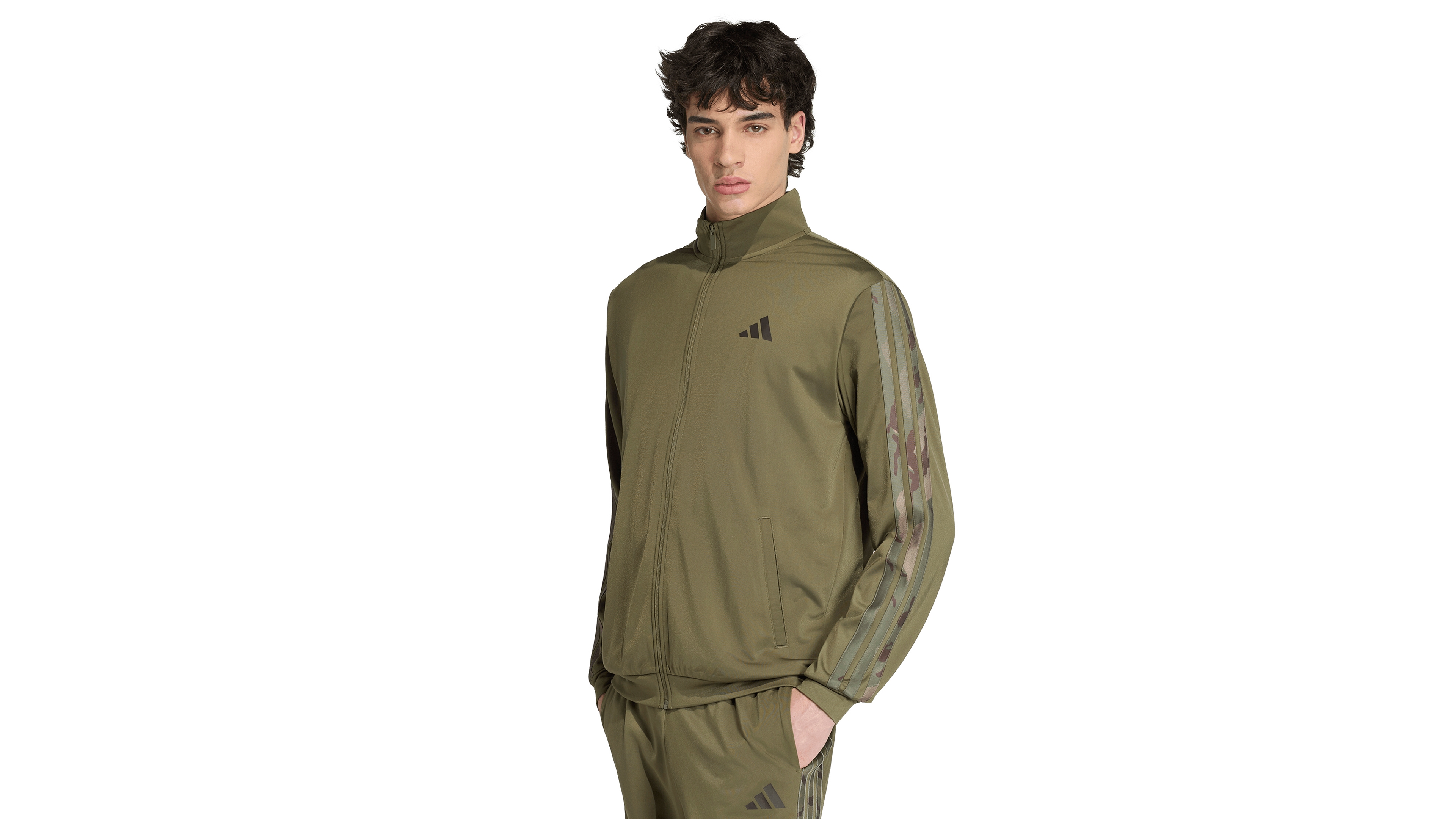adidas Men's Camouflage 3-Stripes Regular-Fit Track Jacket