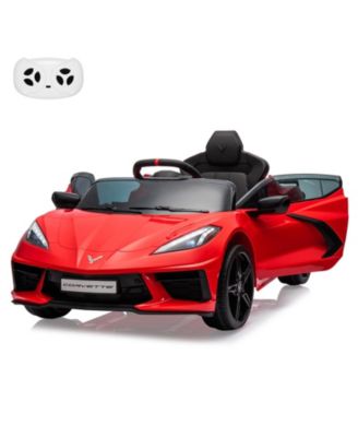Licensed Sporty Car 12V Electric Ride-On Sports Car, Remote Control, LED Lights, Music, Visual Dashboard, Battery Powered Gift Toy for Kids