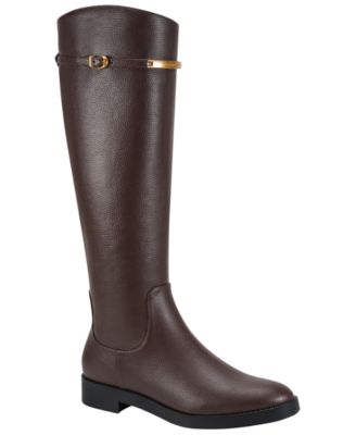 dark brown womens dress boots Women's A smooth side zipper