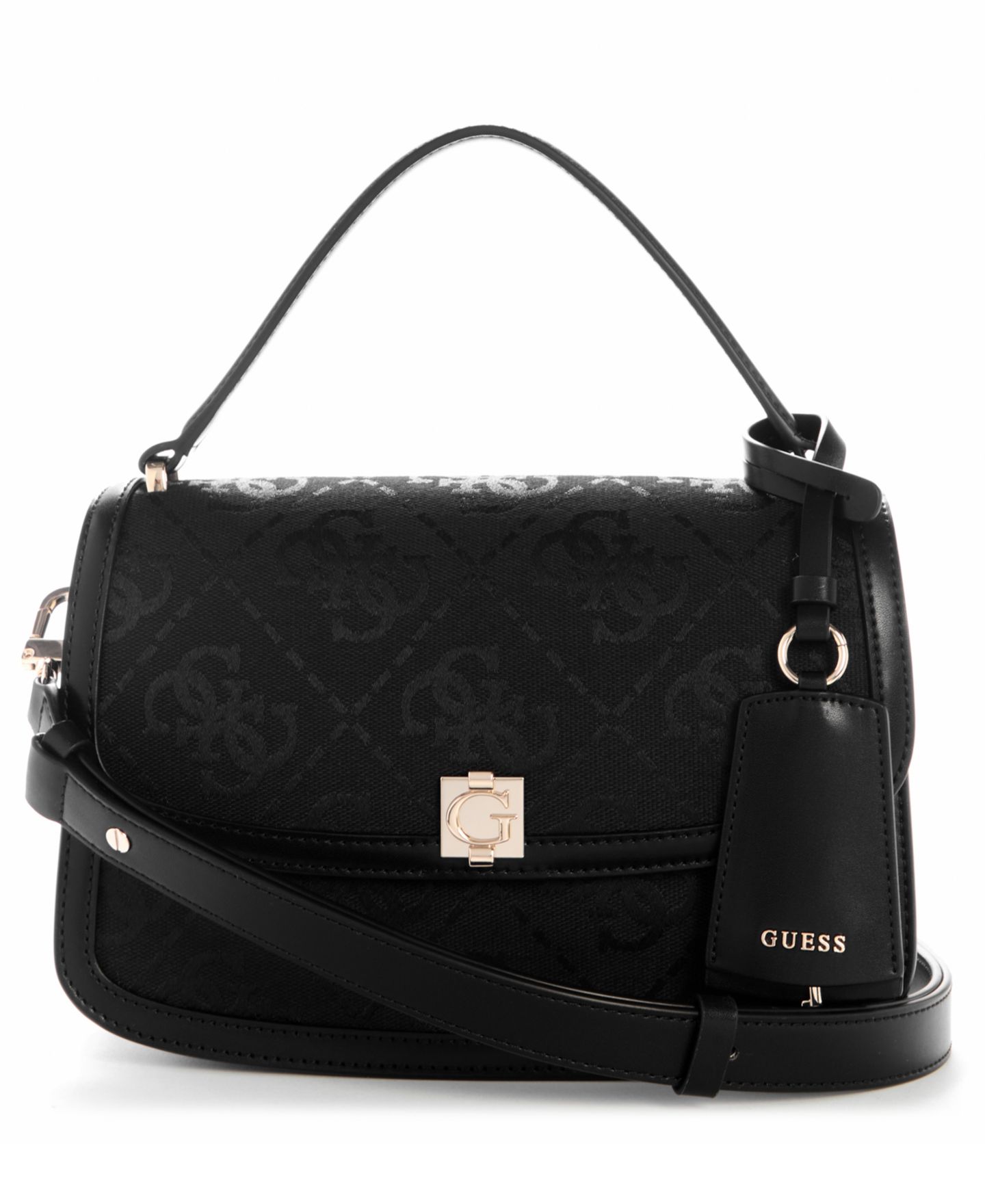 Женская сумка GUESS Audrey Logo Small Flap Crossbody Handbag, цвет: Чёрный — фото 1