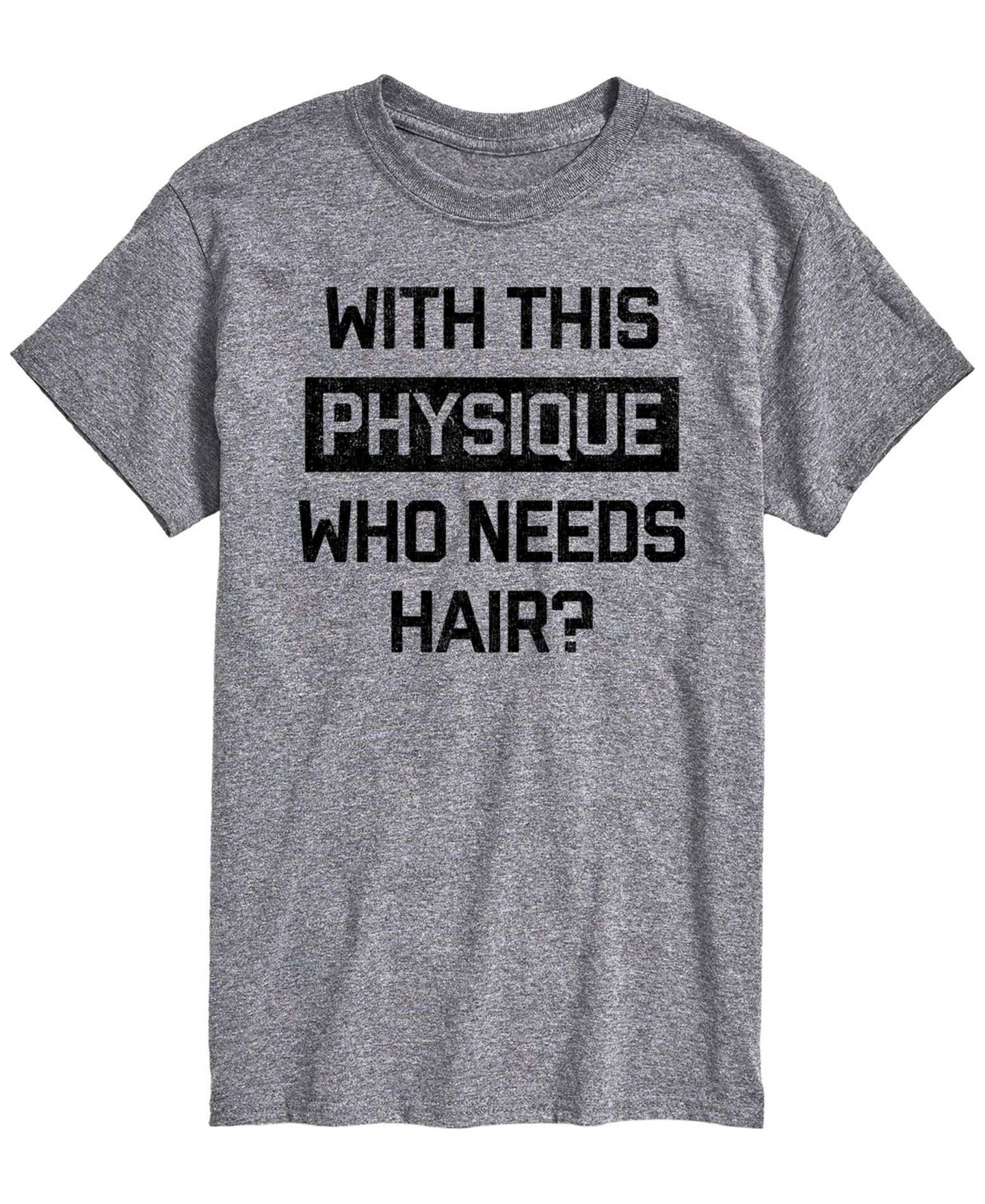 Мужская футболка AIRWAVES Who Needs Hair Short-Sleeve Graphic, цвет: Меланжевый — фото 1