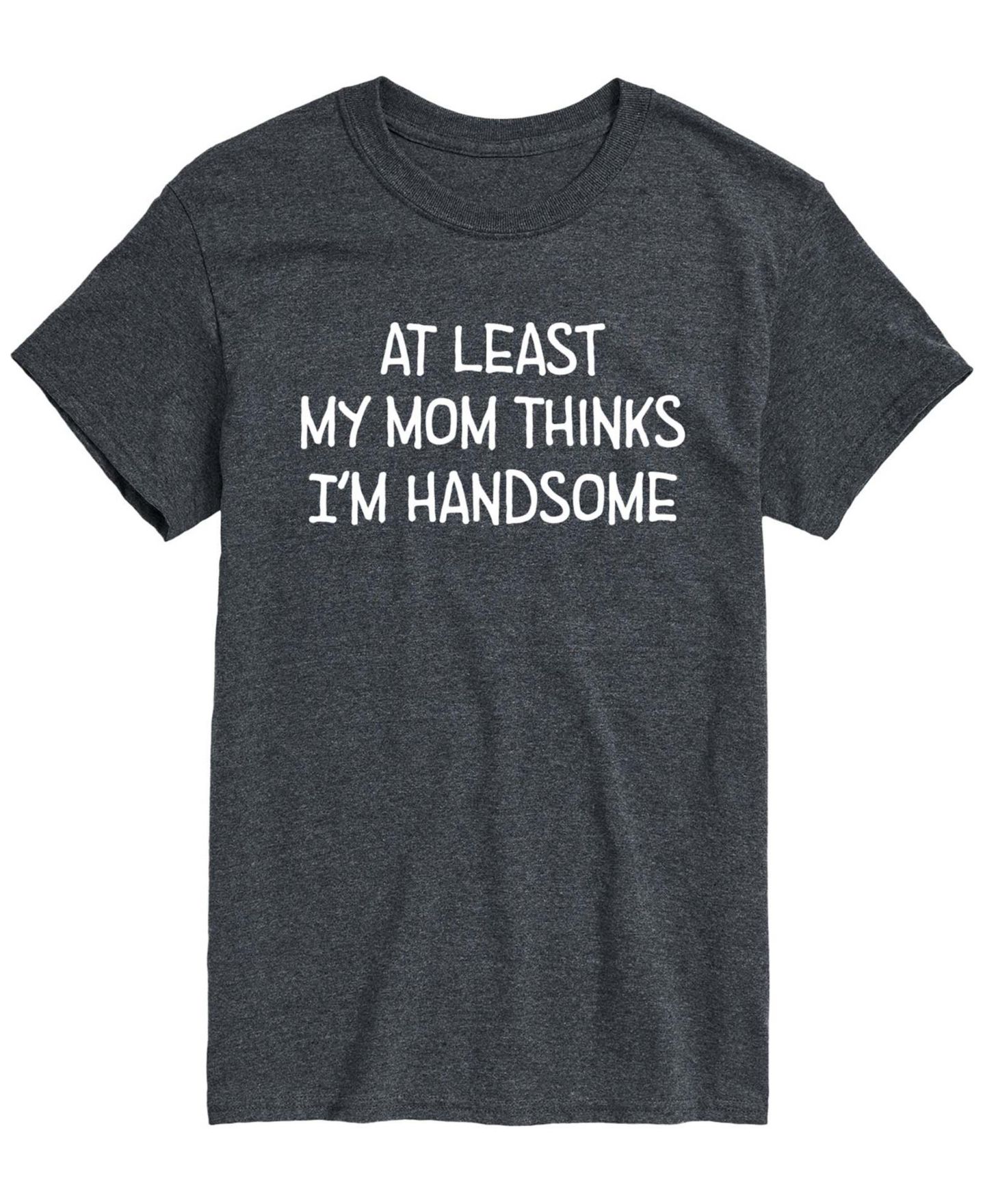 Мужская футболка AIRWAVES My Mom Thinks Im Handsome Short-Sleeve Graphic, цвет: Меланжевый угольный — фото 1