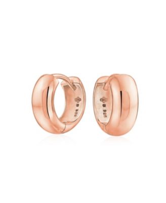 Timeless .925 Sterling Silver Kpop Mini Hoop Huggie Earrings Dome Hinge Style Gold Plated