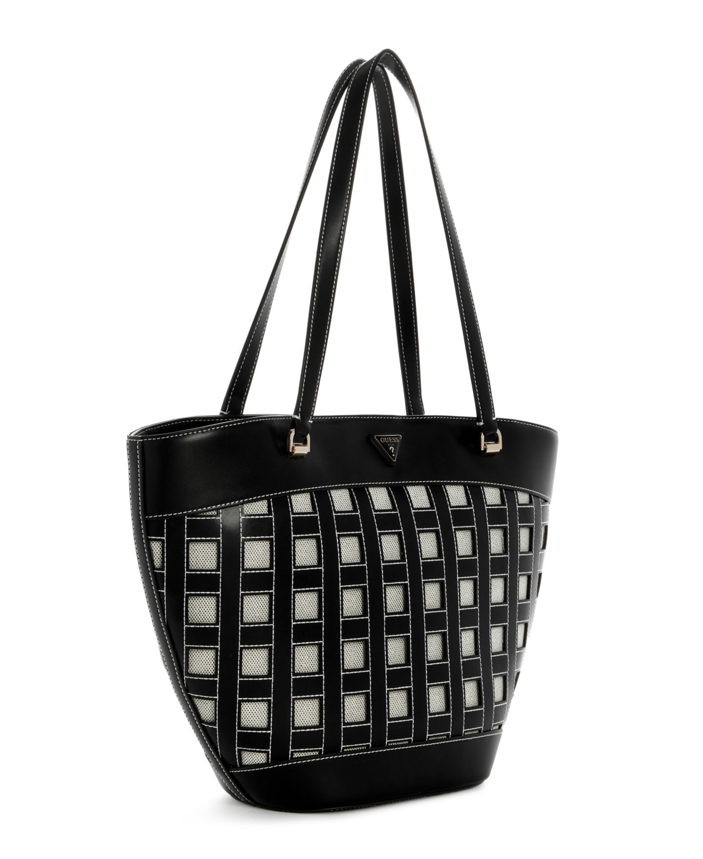 Женская сумка GUESS Frankie Extra-Large Tote Handbag, цвет: Чёрный — фото 3