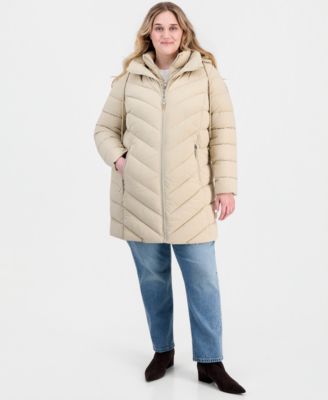 Plus Size Packable Hooded Puffer Coat