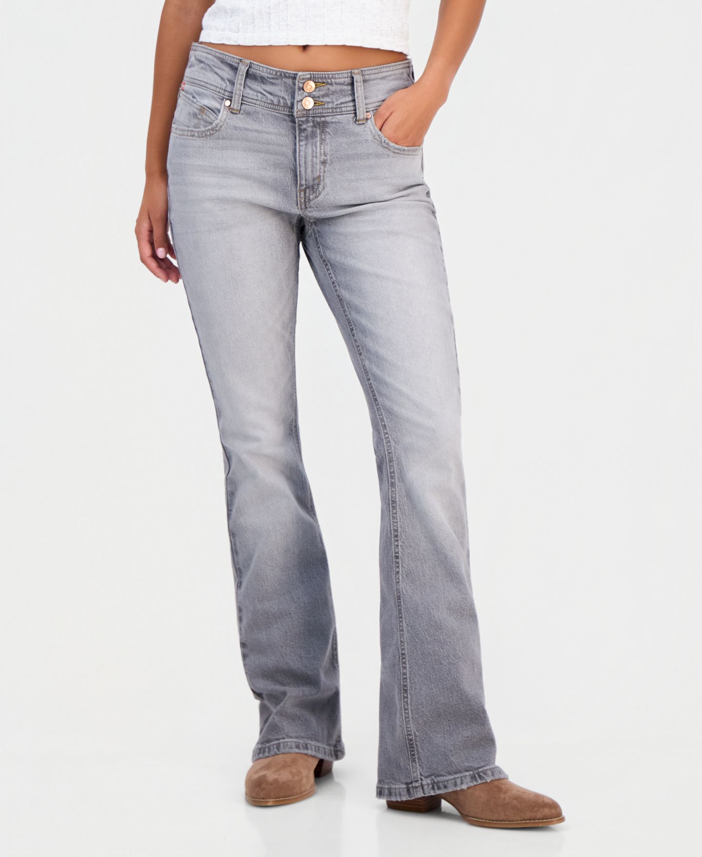 Женские джинсы Celebrity Pink Juniors' Mid-Rise Retro Bootcut, цвет: Oriska — фото 7