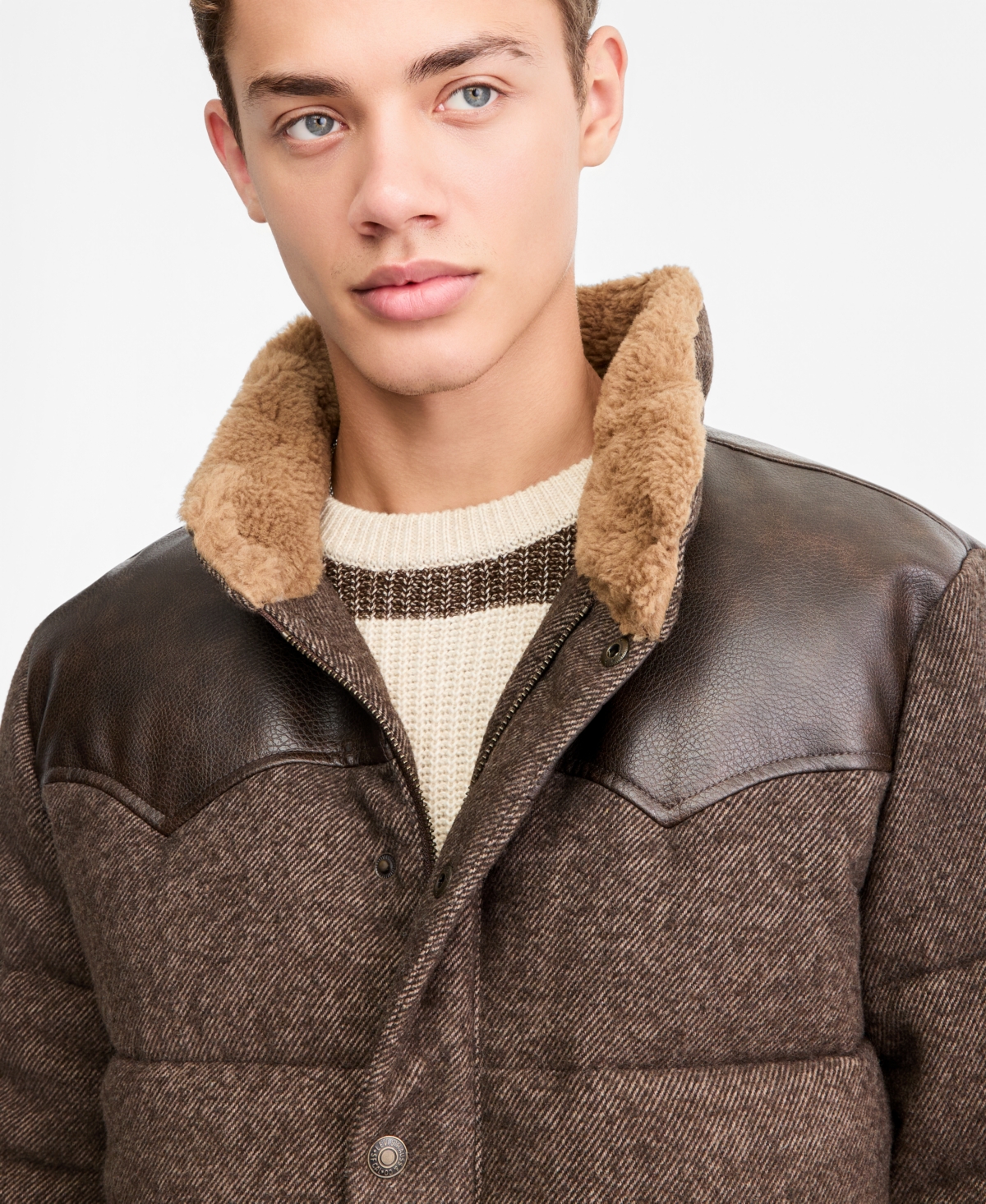 Levi's Men's Quilted Mixed-Media Rancher Jacket