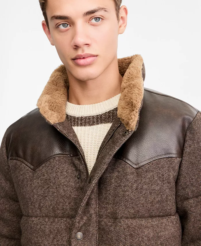 Men's Quilted Mixed-Media Rancher Jacket - thumbnail 3