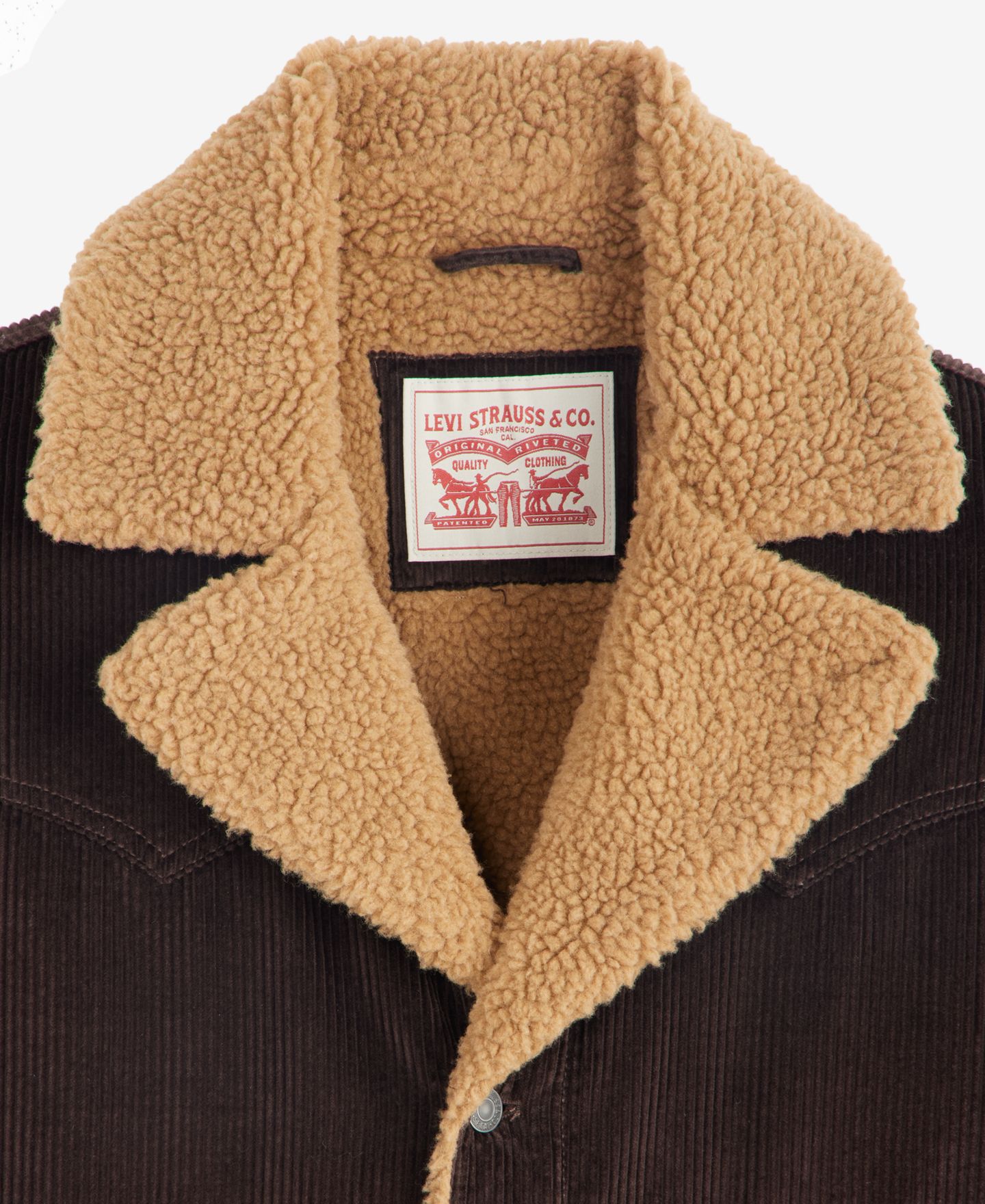 Мужская куртка Levi's Sherpa Collar Rancher, цвет: Шоколадный коричневый — фото 6