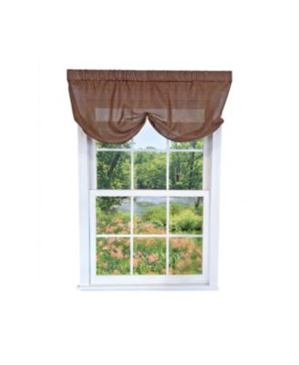 Linen Sheer Stationary Balloon Window Valance 100% Cotton Rod Pocket
