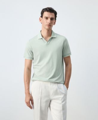 Men's Plain Ribbed Polo Shirt