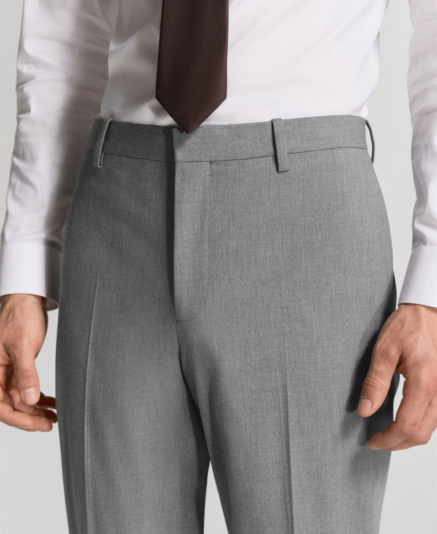 Мужские брюки MANGO Paris Slim-Fit Suit, цвет: Серый — фото 4