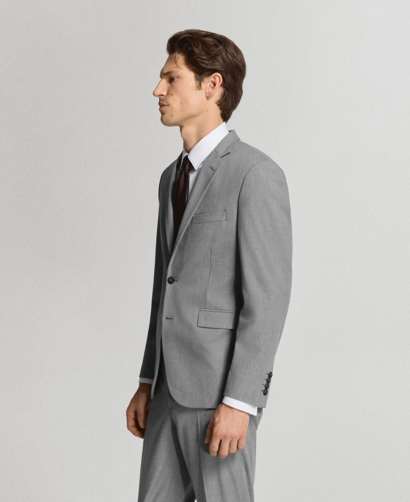 Мужской пиджак MANGO Paris Slim Fit Suit, цвет: Серый — фото 4