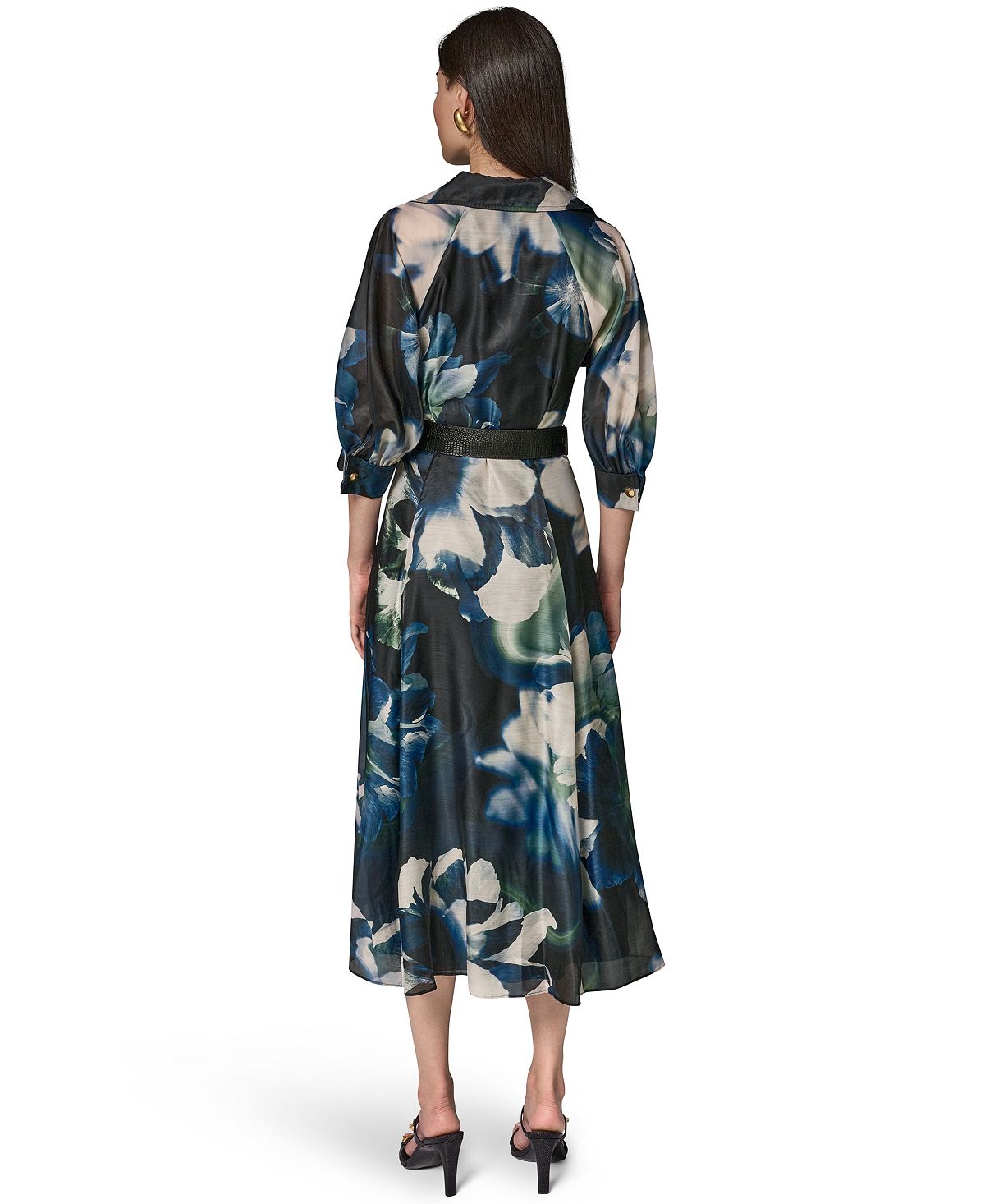 Donna Karan New York Women's Organza Printed Shirt Dress view 5 — MAYCSS fashion products