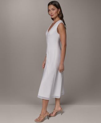 Women's Sleeveless V-Neck Midi Dress thumbnail 2