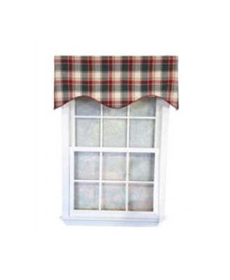 Cabin Plaid Cornice Window Valance 100% Cotton Lined Rod Pocket