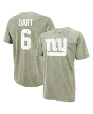 Men's Jaxson Dart Moss Green New York Giants Mineral Wash Name & Number T-Shirt
