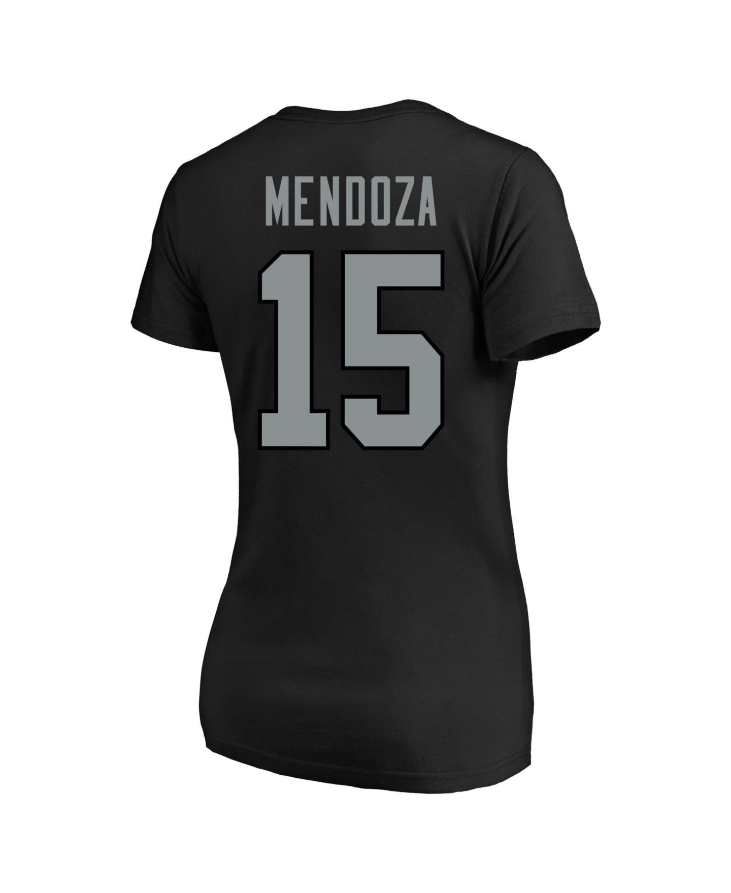 Женская футболка Fanatics Fernando Mendoza Black Las Vegas Raiders Plus Size Name & Number V-Neck — фото 2