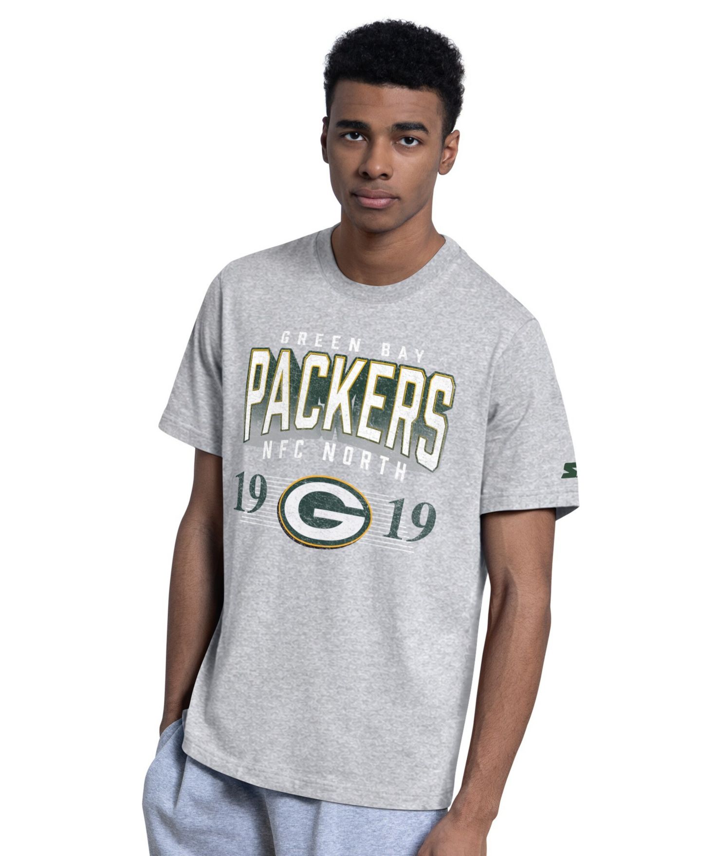 Мужские футболки Starter 2-Pack Green/Gray Green Bay Packers Logo — фото 3