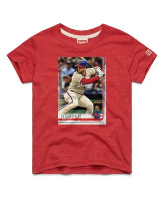 Big Boys and Girls Bryce Harper Red Philadelphia Phillies Topps Baseball Card Tri-Blend T-Shirt