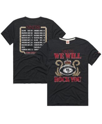 Men's and Women's Charcoal San Francisco 49ers 2026 NFL Schedule Queen Tri-Blend T-Shirt