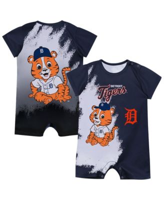 Baby Boys and Girls Navy Detroit Tigers Baby Mascot Bodysuit