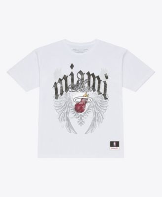 Men's White Miami Heat Old English Classic T-Shirt