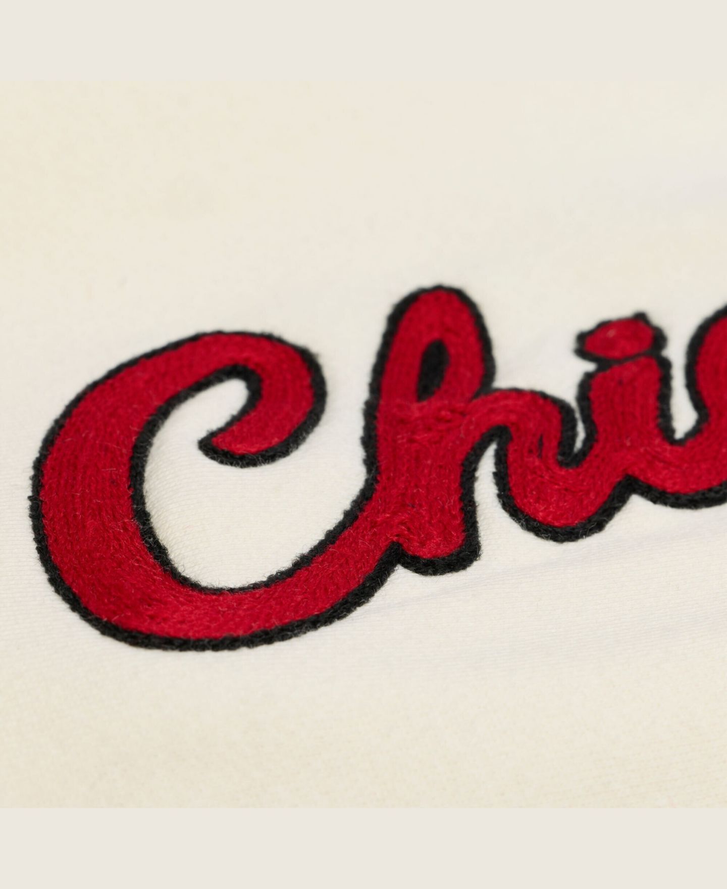 Мужское худи Mitchell & Ness Cream Chicago Bulls Hardwood Classics Chainstitch Premium Fleece — фото 3