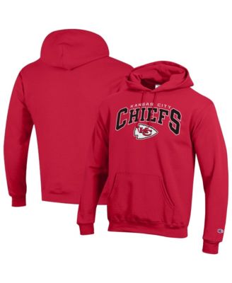 Men's Red Kansas City Chiefs Powerblend Arch over Logo Hoodie