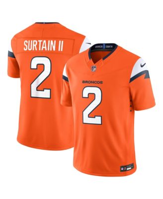 Men's Patrick Surtain II Orange Denver Broncos Vapor F.U.S.E. Stitched Limited Jersey