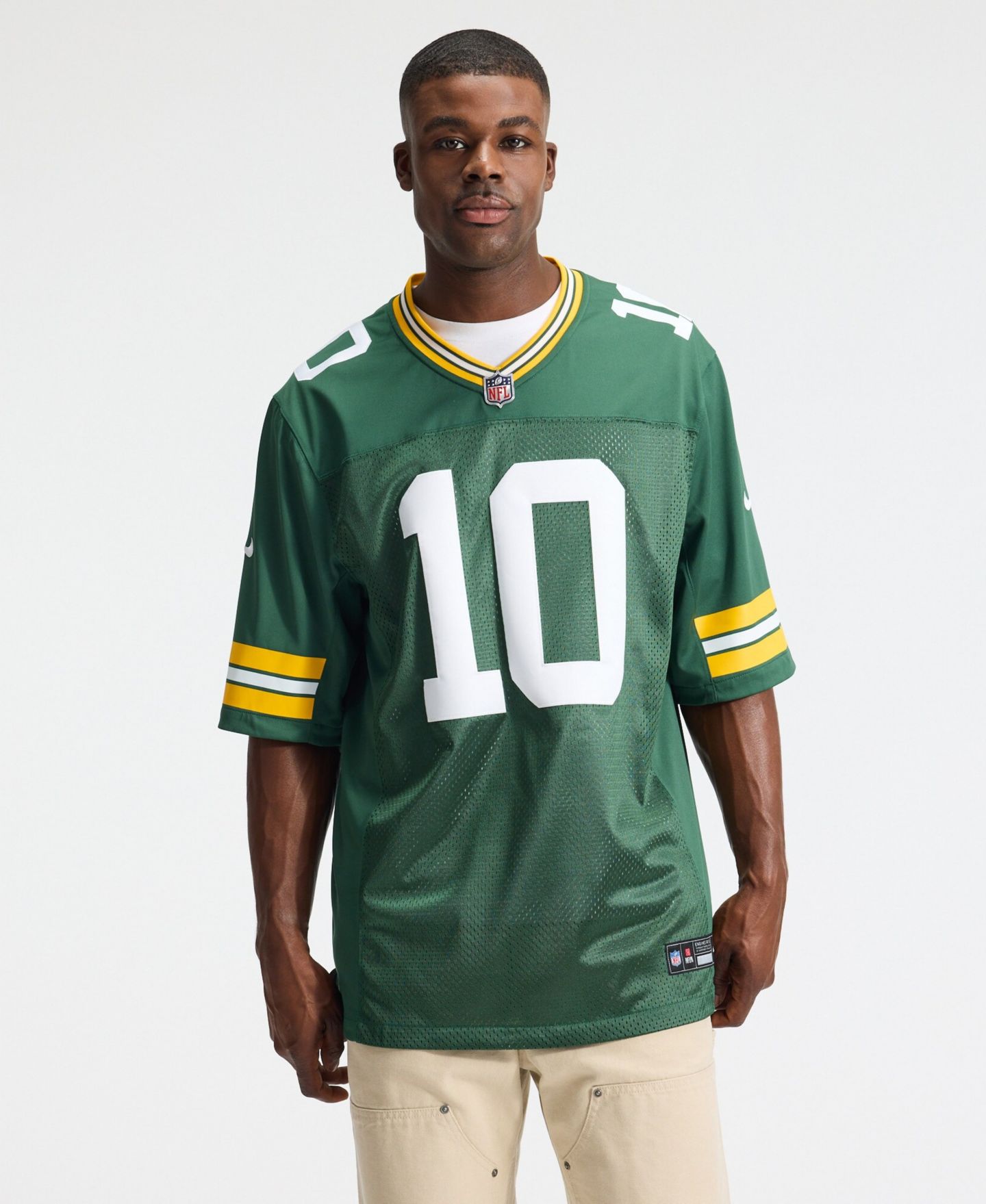 Мужской топ Nike Jordan Love Green Green Bay Packers Vapor Untouchable Stitched Limited Jersey — фото 5