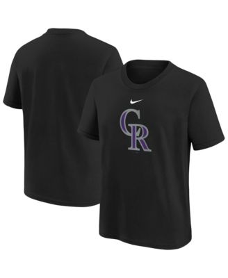 Big Boys and Girls Black Colorado Rockies Large Logo T-Shirt