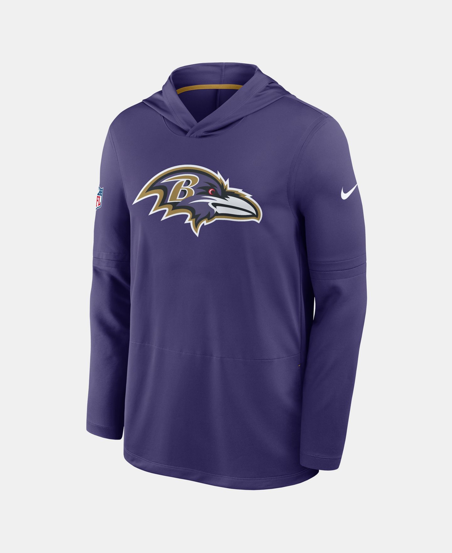 Мужская футболка Nike Purple Baltimore Ravens Sideline Dri-FIT Long Sleeve Hooded — фото 3