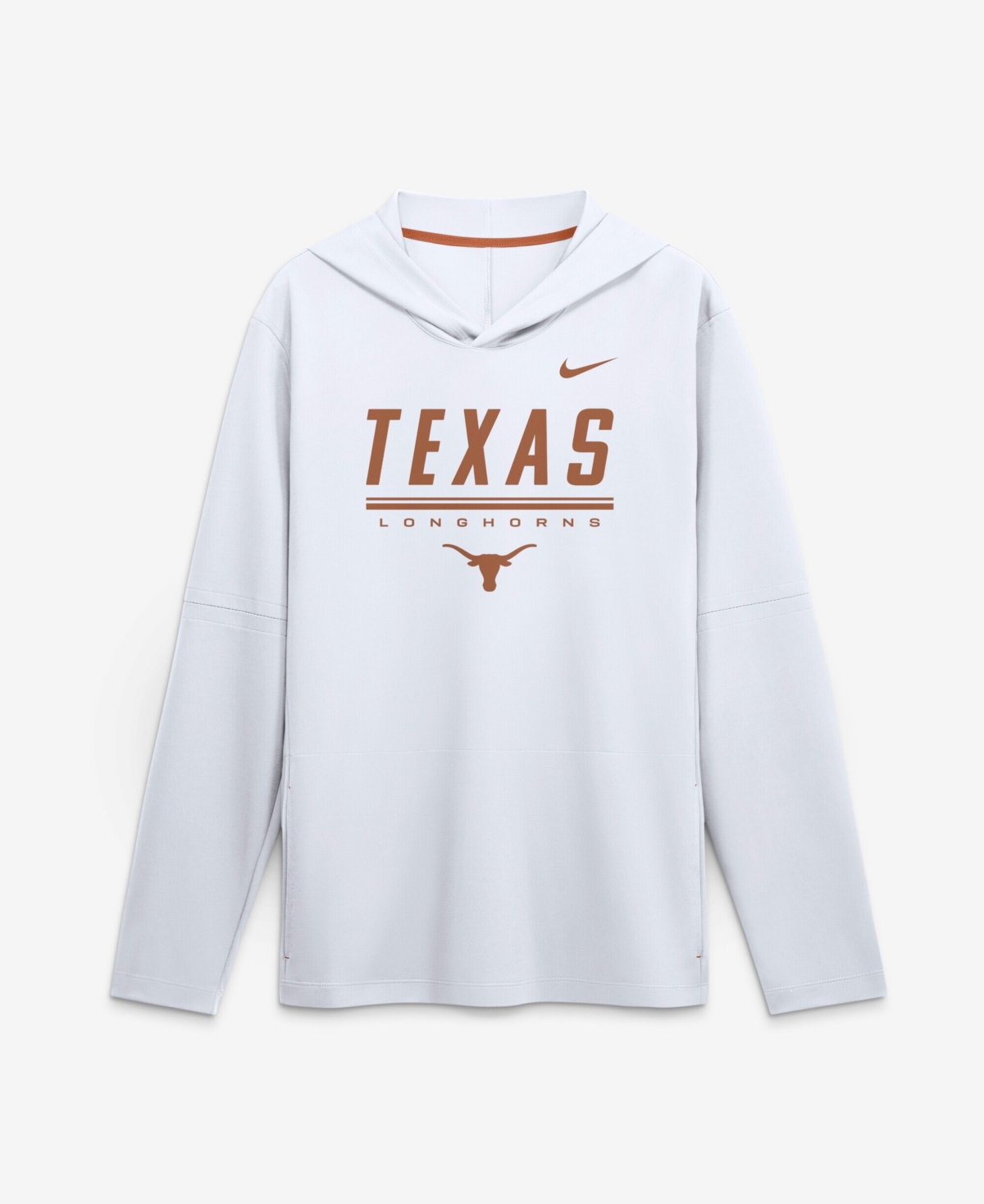 Nike Men's White Texas Longhorns 2026 Sideline Lightweight Long Sleeve Hooded Dri-fit T-Shirt - White