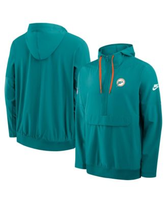 Men's Aqua Miami Dolphins Alt Anorak Half-Zip Hooded Jacket