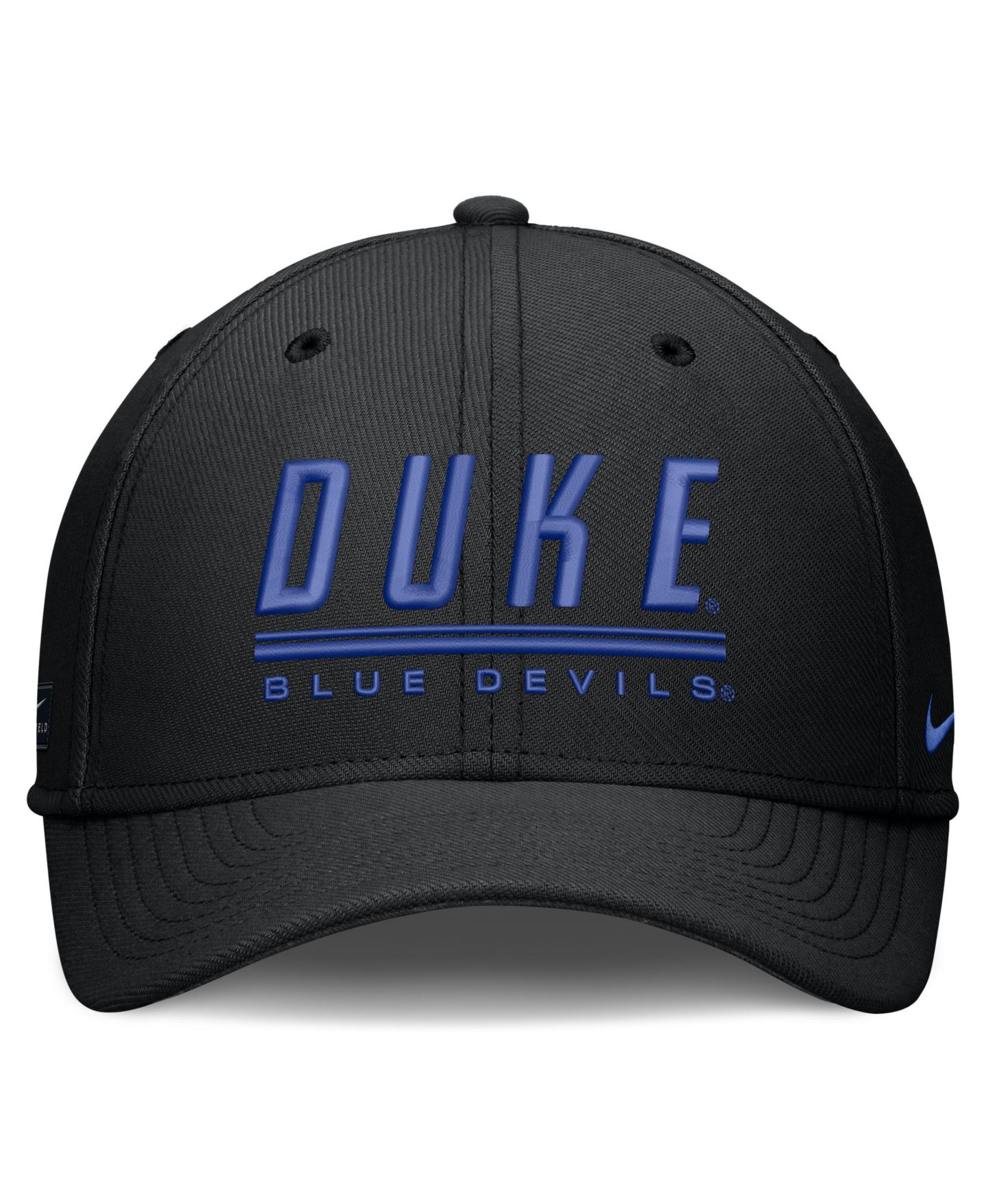 Мужской головной убор Nike Black Duke Blue Devils Game Day Rise Swooshflex Hat — фото 4