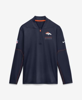 Men's Navy Denver Broncos Sideline Dri-FIT Half-Zip Pullover