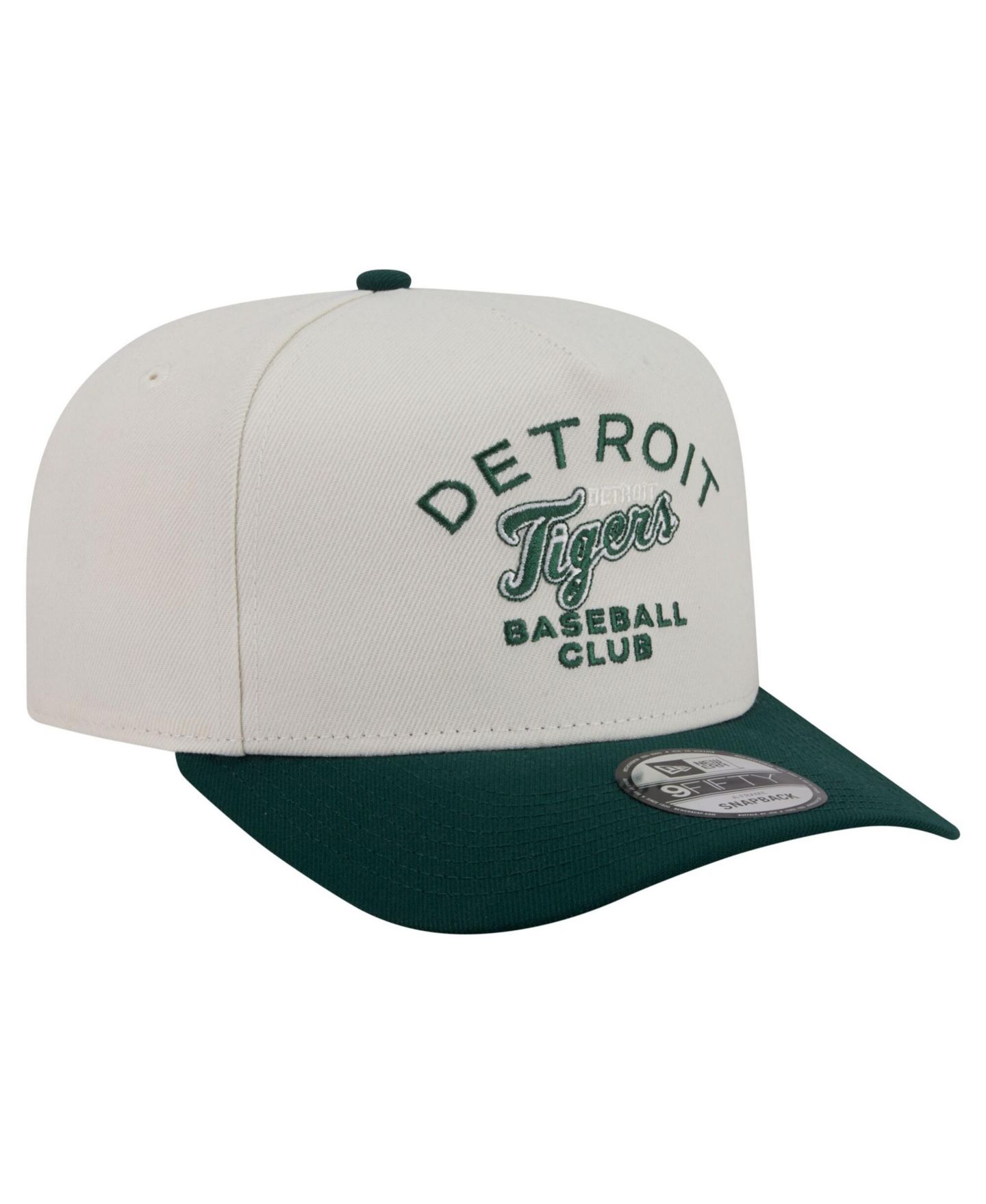 Мужская кепка New Era Cream/Dark Green Detroit Tigers Chrome A-Frame 9FIFTY Snapback Hat — фото 4