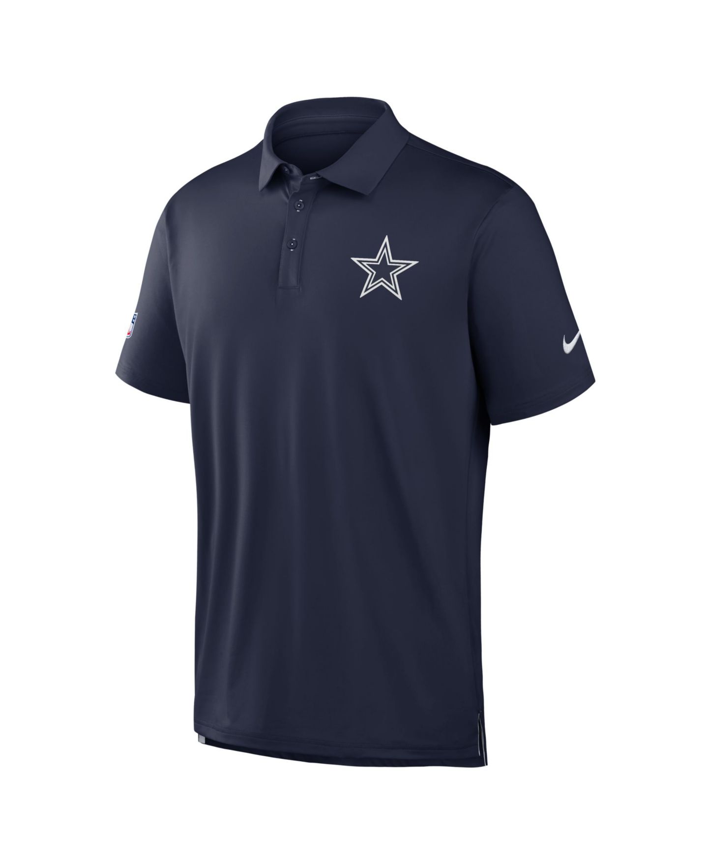 Мужское поло Nike Navy Dallas Cowboys Sideline Tour Dri-FIT Polo Shirt — фото 3