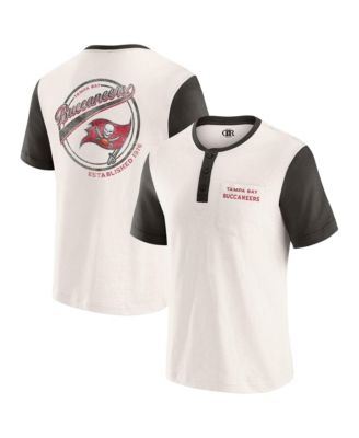 Men's Darius Rucker Collection by Cream Tampa Bay Buccaneers Henley Color Block Slub Pocket T-Shirt