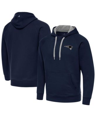 Men's Navy New England Patriots Brushed Carbon Victory Pullover Hoodie