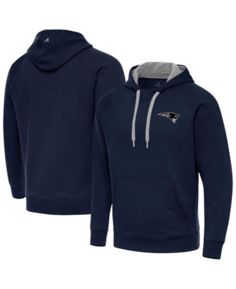 Мужское худи Antigua Navy New England Patriots Brushed Carbon Victory Pullover